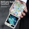 For Samsung Galaxy Z Flip5 Flip6 Flip4 Case Flower Pattern Shockproof Folding Transparent Cover For Samsung Galaxy Z Flip 5 4 3