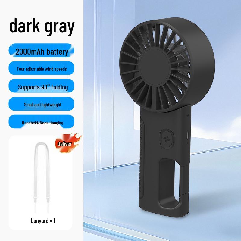 26-Year Handheld Neck Hanging Fan with Carabiner - Portable Rechargeable Small Fan