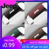 For Jeep 2Pcs Leather Car Door Armrest Cover Roof Handle Covering For Jeep Grand Cherokee Wrangler JK Gladiator Compass Reneg