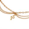 Europe and The United States Cross-border Fashion Jewelry Gold Cross Chain Foot Tassel Snake Pendant Three-tier Anklet Female.
