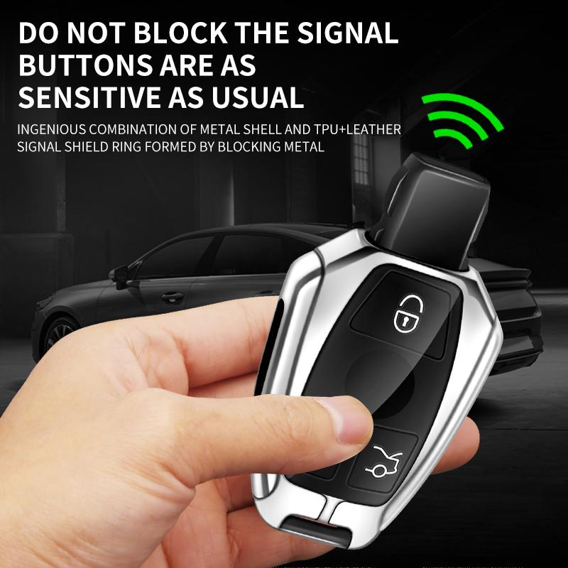 Чехол для дистанционного ключа автомобиля из цинкового сплава, брелок для Mercedes Benz ABCE Class GLA CLA GLC CLS W204 W221 W205 W176 W212 W463 AMG