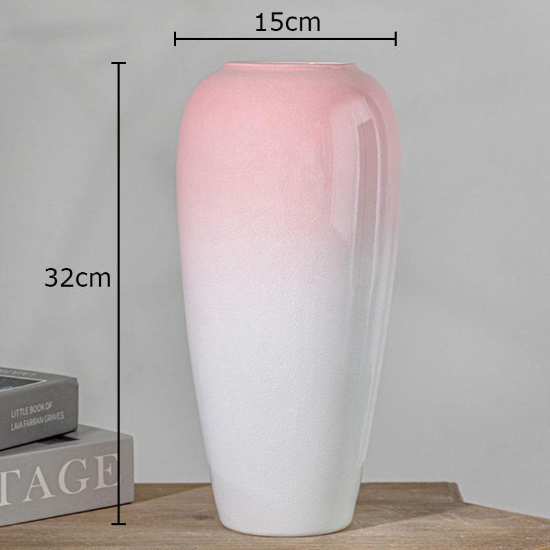 Gradient Pink Ceramic Vase Hydroponics Potted Plant Table Decoration Flowers Arrangement Floral Vases Room Aesthetic Decor