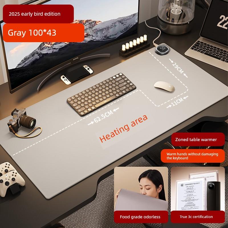 Zoned Heating Desk Pad for Women's Office Workstations, Large Electric Heating Pad with Right Switch for Winter, Suitable for Keyboard and Mouse