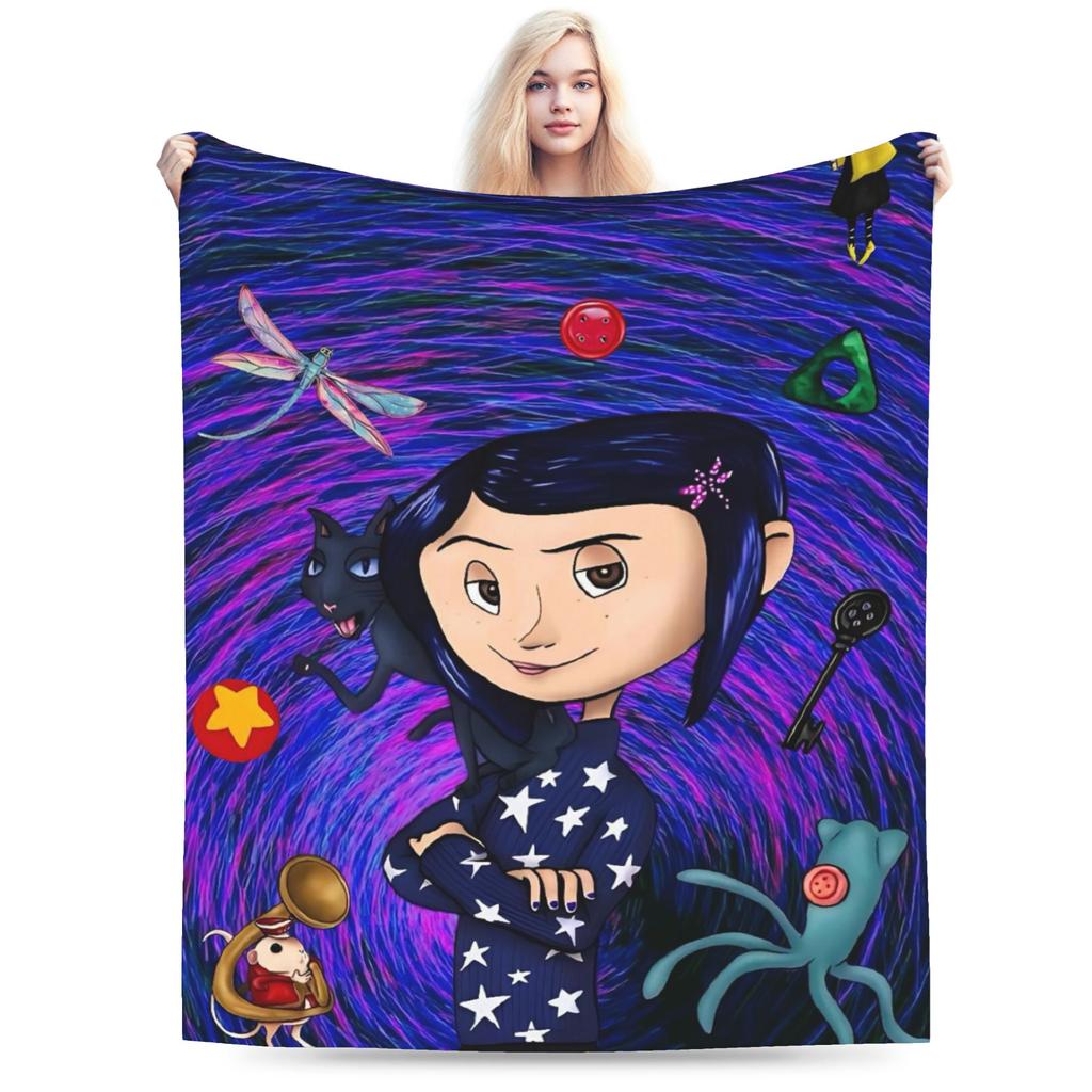 Coralines Flannel Blankets Winter Warm Bedding Throws for Girls Boys Living Room Funny Bedspread Sofa Bed Cover