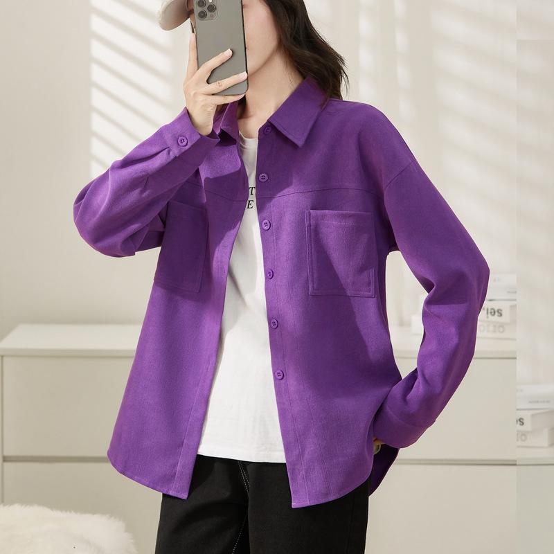 Женская вельветовая рубашка, пальто, осень/зима, корейская свободная повседневная верхняя одежда с длинными рукавами, рубашки, топ