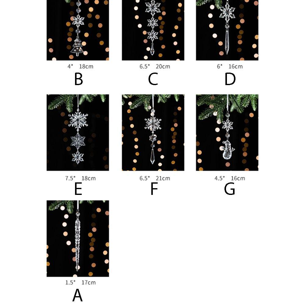Новогодние акриловые снежинки и сосульки, хрустальные подвески, украшения для рождественской елки