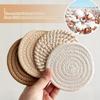 8-Piece Set Absorbent Coasters for Drinks Minimalist Cotton Woven Coasters Coffee Table Decor Boho Cute Cup Coasters