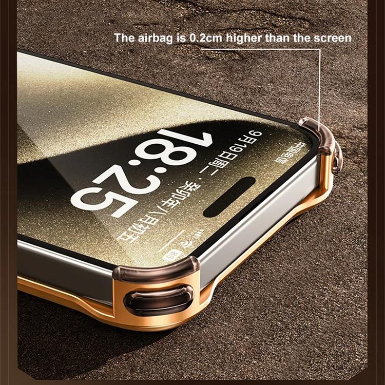 Роскошный безрамный металлический 3D чехол для телефона iPhone 14 15 16Pro Max 16Plus 15Pro алюминиевый сплав Track Shell Air Bag противоударный чехол