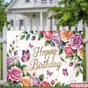Butterfly Birthday Backdrop 1pc - Polyester Background