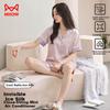 Miiow Couple Pajamas Women's Summer Cool Ice Silk Short Sleeve Shorts Satin Chiffon Premium Loungewear
