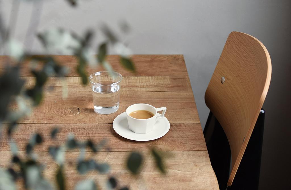 Kinto OCT Cup Saucer 80ml White Safe 28883 & Microwave/Dishwasher