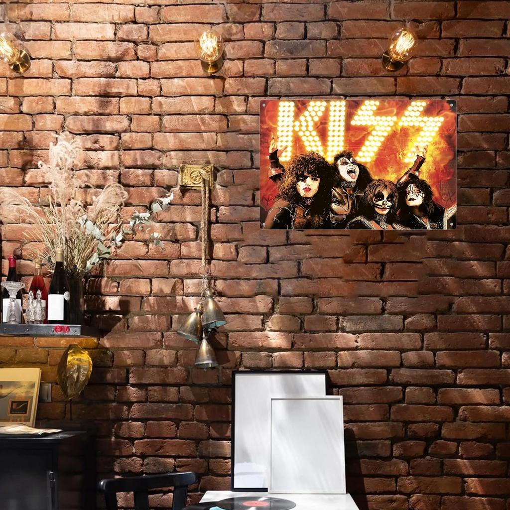 Классическая рок-группа «Kiss Revenge» Винтажный художественный металлический постер Знак Ретро-мужчина Пещера Музыкальный клуб Бар Паб Кафе Декоративные таблички