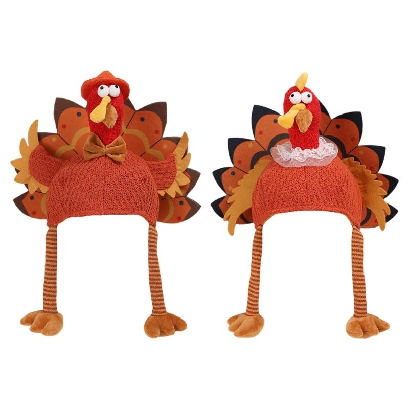 Festival Turkey Shape Costume Hat Thanksgiving Party Headwear Soft Breathable Design For Kids Adults Outdoor indoor Use