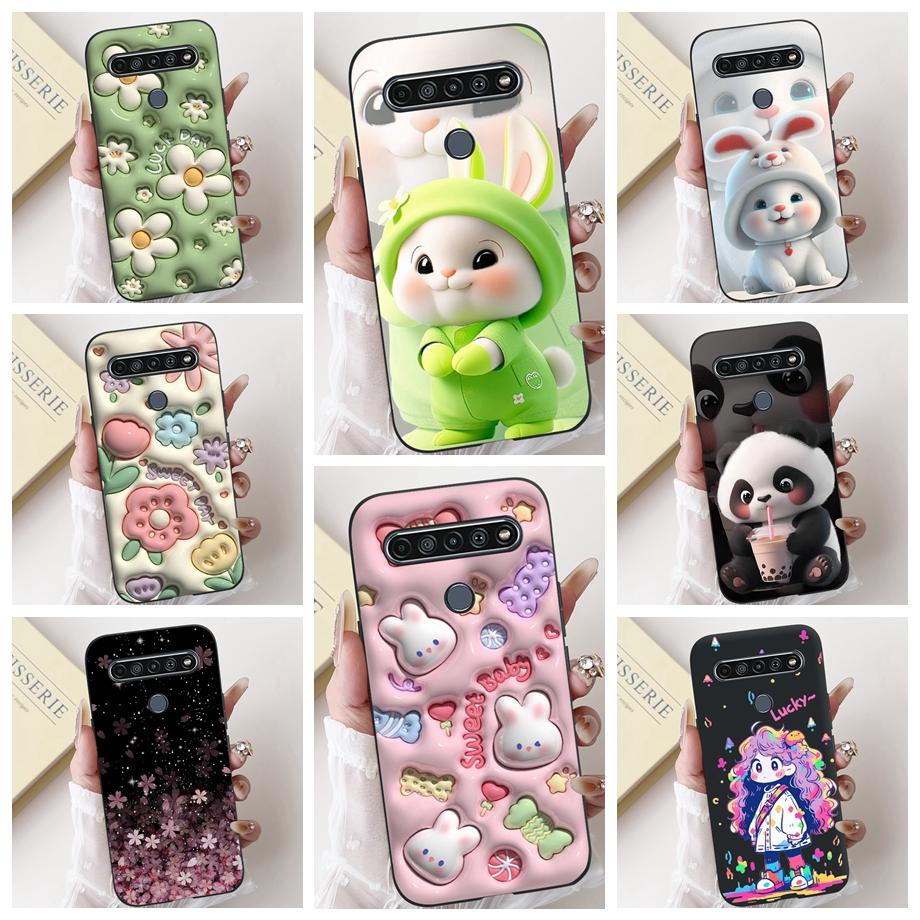 Для LG K41s K51s K52 Q52 K61 Q61 K62 K22 2020 Чехол для телефона Задняя крышка Мягкий матовый силикон Тонкий Fundas Милый Панда Кролик Цветок