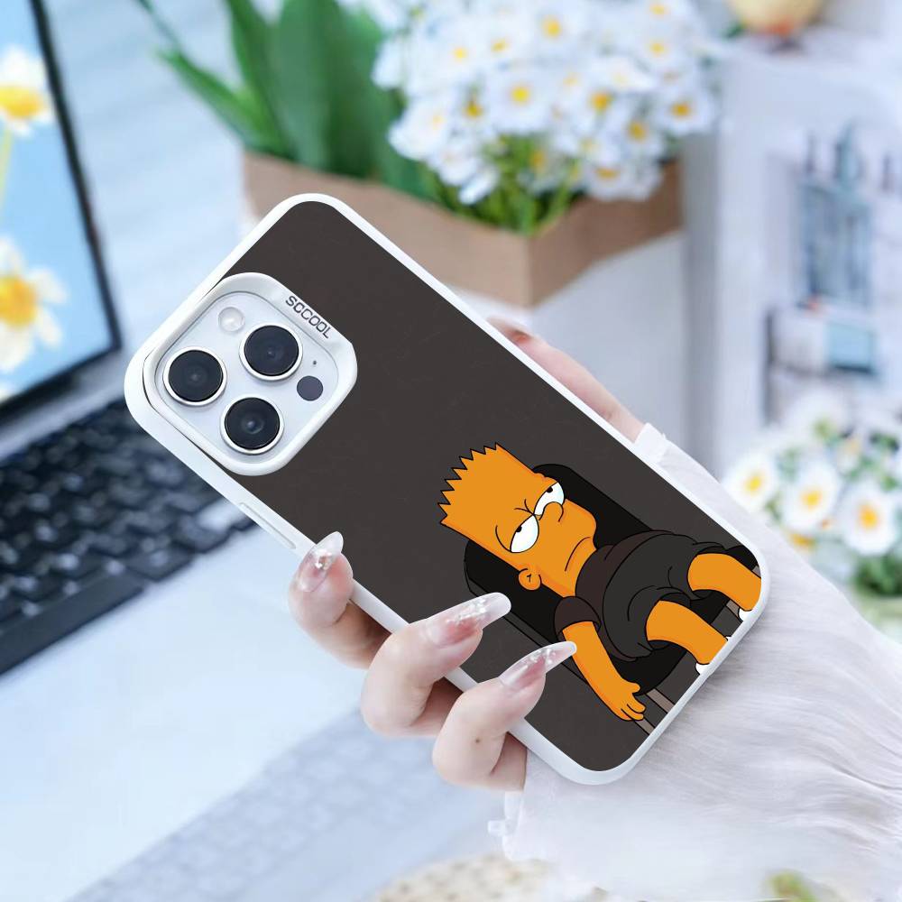 Чехол для телефона Anime T-The S-Simpsons-s для iPhone 16,15,14,13,12,17,Pro,MAX белый Матовый Ударопрочный Чехол