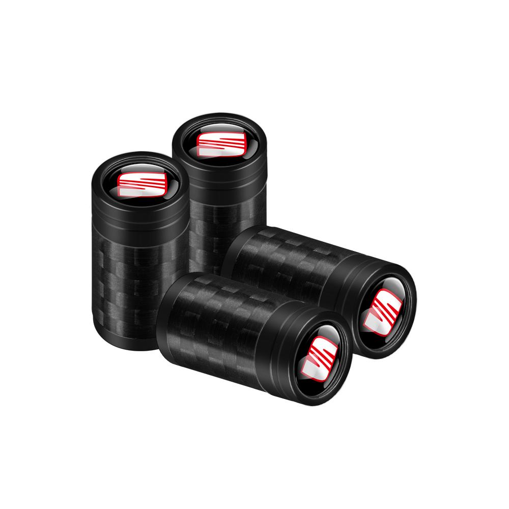 ydsh2 4Pcs Car Accessories Wheel Tire Valve Caps Stem Cover Badge For Seat Ateca Formentor Cupra Ateca Ibiza Leon FR Cordoba E-Racer