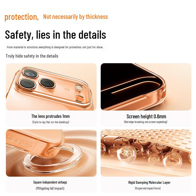 Baseus Прозрачный чехол с мягкими краями, не желтеющий, для серии iPhone 17