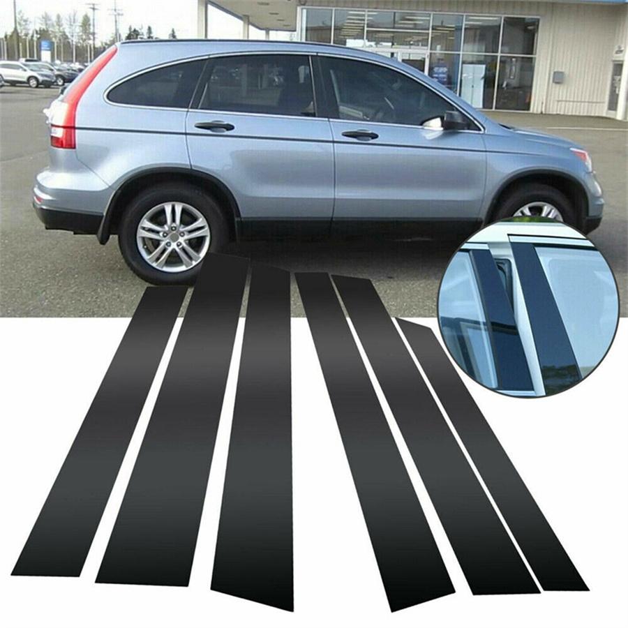 6 шт. Черные накладки на стойки окон, отделка дверей, комплект накладок под рояль для Honda CRV 2007-2011