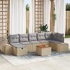 VidaXL 8-Piece Garden Sofa Set with Cushions Beige Rattan 3359602