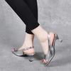 Fish Mouth Sandals Women's Summer New Simple Temperament High Heels Open-toed Empty High-heeled Women's Sandals