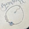 S911 sterling silver broken silver bracelet natural freshwater pearl women's light luxury new niche high-end aquamarine jewelry