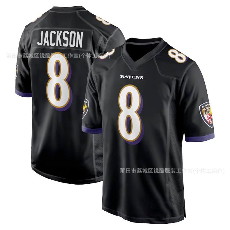 Baltimore Ravens JACKSON Football Jersey Embroidered Fan Game Uniform Mens Sports Team Apparel