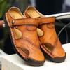 Pair of Shoes Men Hand-stitched Outdoor Closed Toe Leather Sandals
