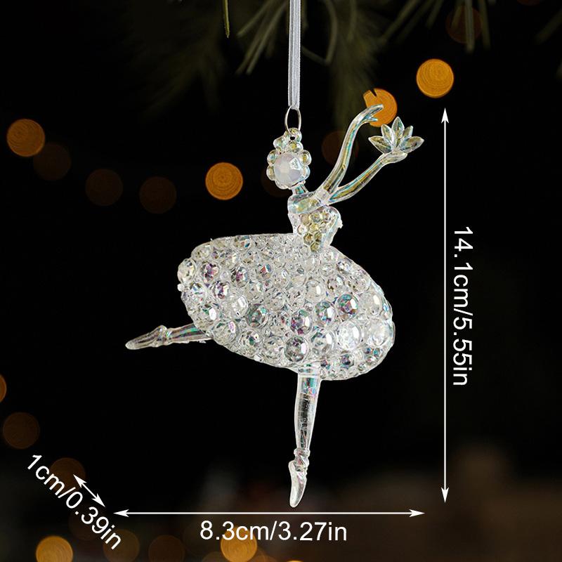 Рождественские украшения Кристальные акриловые подвесные украшения Прозрачные колокольчики Лось Подвески для рождественской елки Навидад 2025 Новый год Домашний декор Подарок