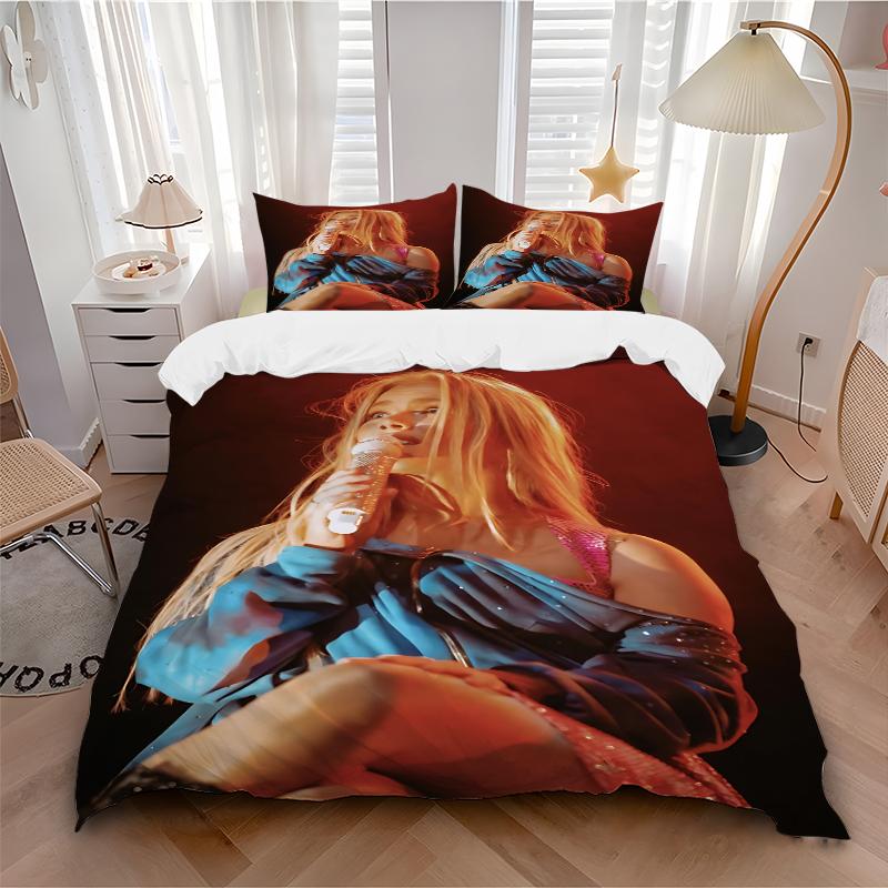 3Pcs Golden Hair Singer Performance Bedding Sets For All Sizes New 3D Printed Bed Cover Comforter Duvet Cover Pillowcase Bedroom Decoration