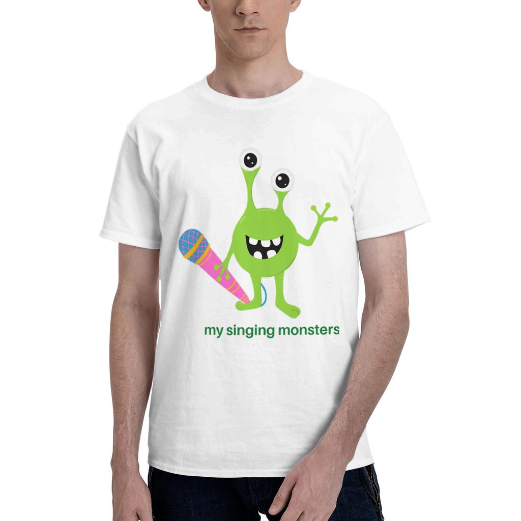 1 Piece Green Graphic Funny 100 Cotton Tshirt Singings Monsterss Tees Tops For Unisex