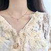 New Flower Zircon Necklace with Korean Style Minimalist Temperament, Chic Collarbone Chain for Women