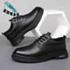 2025 New Men's Leather Shoes Spring British Casual Derby Shoes Men's Formal Knot Leather Shoes