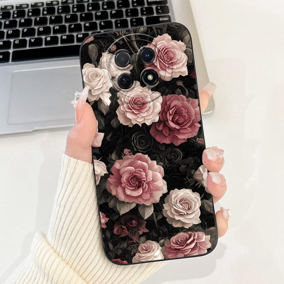 For Realme 12 5G Case For Realme 12X 5G Cover RMX3998 Luxury Fashion Flowers Kawaii Girl Cute Cat Shockproof Phone Case Funda