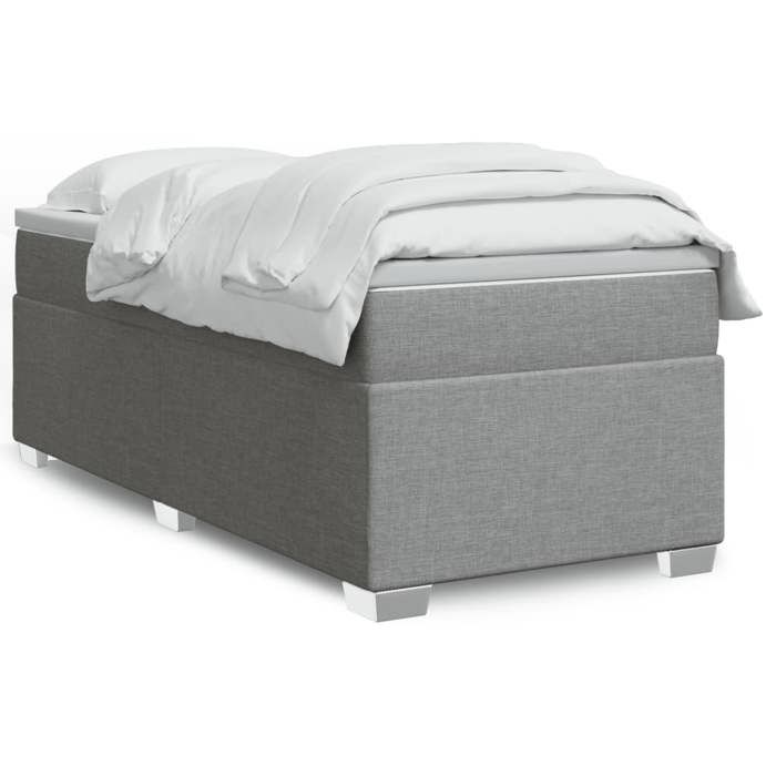 Maison Exclusive - Sommier à lattes de lit avec matelas Gris clair 100x200cm Tissu