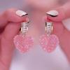 1 Pair Dangle Earrings Shiny Cubic Zirconia Sweet Geometric Anti-fade Decorative Birthday Gift Women
