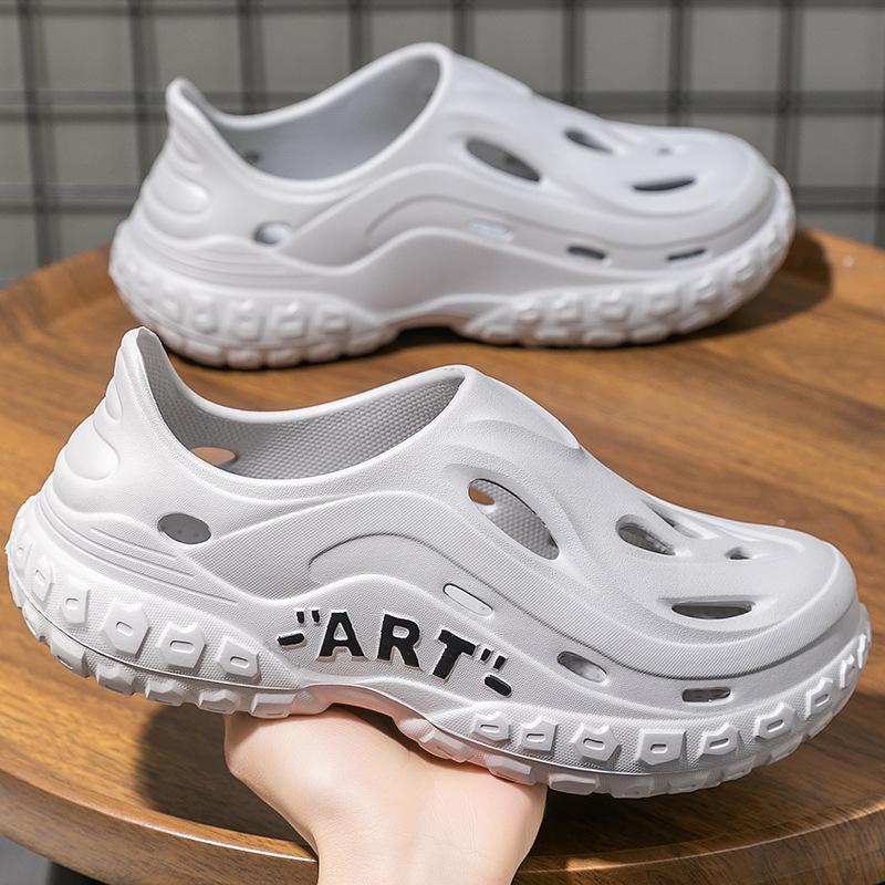 Отправлено одно изделие от имени других, шлепанцы с отверстиями, мужская летняя одежда, толстоподошвенные шлепанцы с закрытым носком, кокосовый спорт, уличная пляжная обувь.