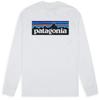 In 5 Patagonia Logo 38518 [Available Colors] M's L/S P-6 Responsibili-Tee SUYE/WHI/BLK/GLH/CNY [Product] (White, XS)