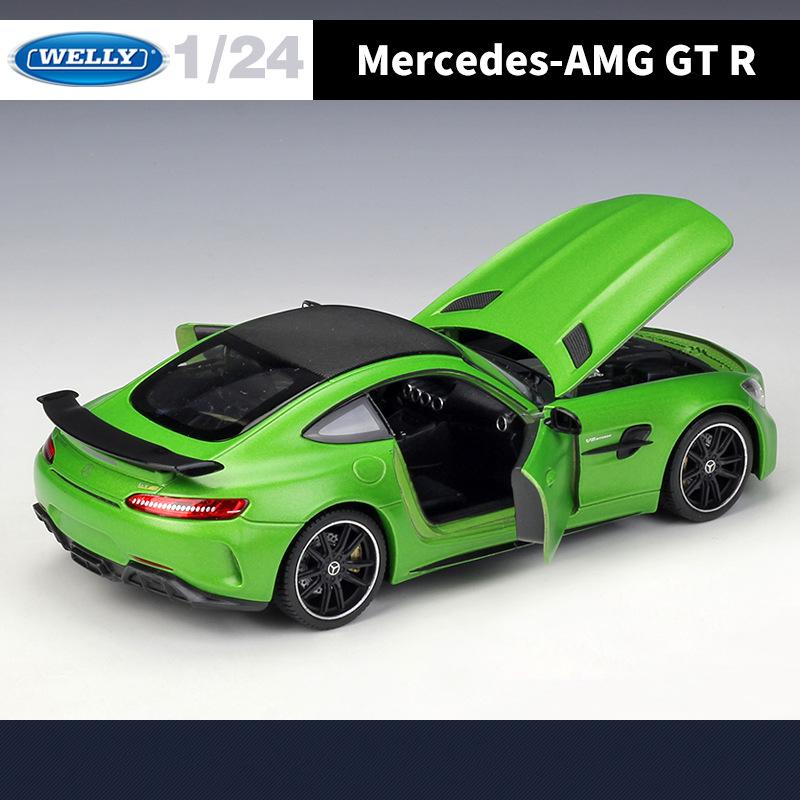 Welly 1/24 Mercedes Benz AMG GT R Сплав Спортивный Автомобиль Модель Литьевой Металл Гоночный Автомобиль Транспортные Средства Модель Симуляция Коллекция Подарок для Детей