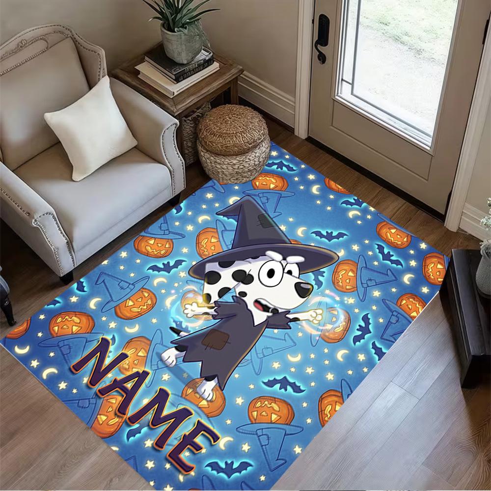 Christmas Bluey Family Customizable Name Floor Mat Suitable for Kitchen Hallway Balcony Outdoor Anti-slip Rug Decorate Offices Wedding Party Gift