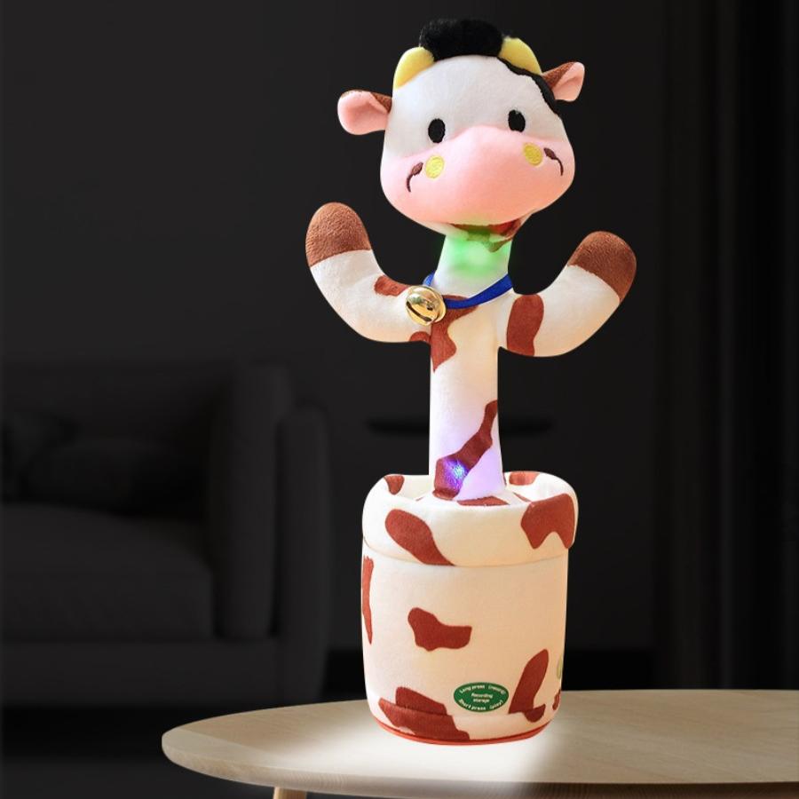 Dancing Rabbit Cow Interactive Learning Musical Speak Plush Toy Repeat Talking Plushie Gift Same Intelligent Cactus