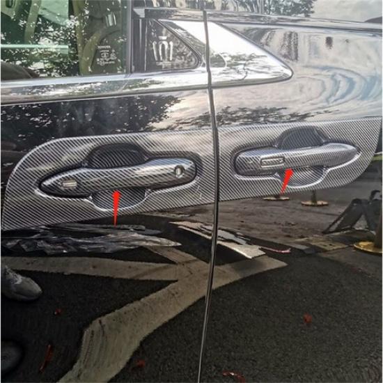Carbon Fiber Side Door Handle Cover Trim For Toyota Alphard Vellfire 2023 2024