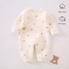 Cozy Air Cotton Baby Romper - Long Sleeve, Side Snap, Boneless Crawling Suit for Newborns - Perfect for Autumn & Winter Outings