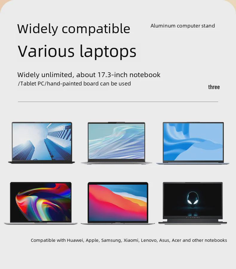 Регулируемая алюминиевая подставка для ноутбука с вертикальным подъемом и охлаждающей конструкцией