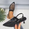 New Summer Mesh Hollow Roman Pointed Toe Color Matching Sandals Women's Stiletto Baotou Banquet High Heels Designer Sandals