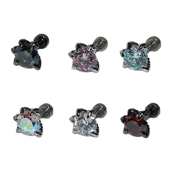 1 шт. серьги-гвоздики в форме драконьего когтя с кубическим цирконием, серьги-гвоздики из гальванического сплава, украшения для мочки уха для свиданий, повседневной носки, банкета, танцев