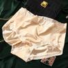 Women Satin Panties Tummly Control Summer Sexy Lace Briefs High Waist Cotton Crotch Breathable Underpants Seamless Silky Triangle Underwear