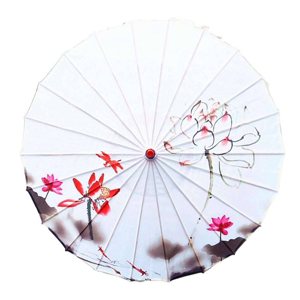 Waterproof Silk Cloth Women Umbrella Rain Proof Costume Parasol Flower Oil Paper Umbrella Party