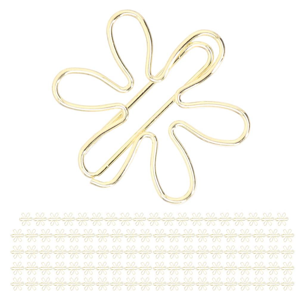 100Pcs Funny Planner Clips Innovative Cute Design Anti Rust Electroplating Process Gold Paper Clips for Office Home