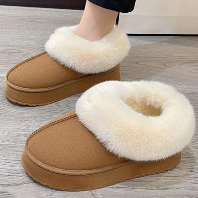 Модные зимние женские короткие плюшевые теплые зимние ботинки повседневная обувь новые замшевые меховые ботинки челси ботильоны на плоской подошве женская обувь на платформе ботфорты