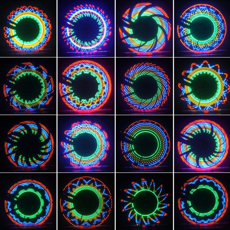 Светильник на колесо велосипеда, двухсторонний, 32 светодиода, цветной светильник на колесо велосипеда для горного велосипеда, спицовый светильник